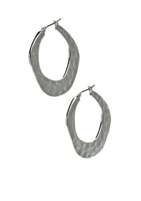 Nine West Hammered Hoop Earring