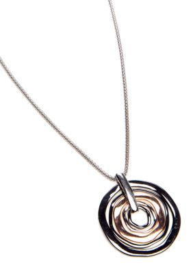 Nine West Tri-color Circle Pendant Necklace
