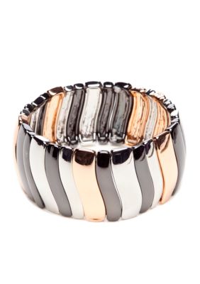 Nine West Tri-Color Wave Stretch Bracelet