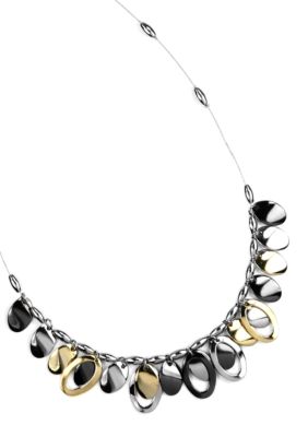 Nine West Tri-Color Oval Drop-Off Necklace