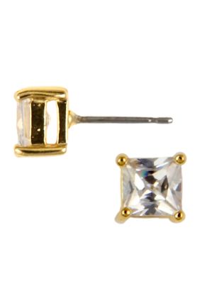 Nine West Square Social Crystal Stud Earrings