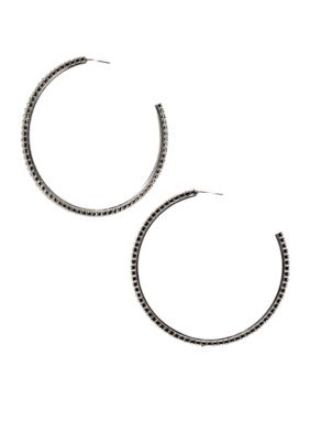 Nine West Crystal Hoop Earring