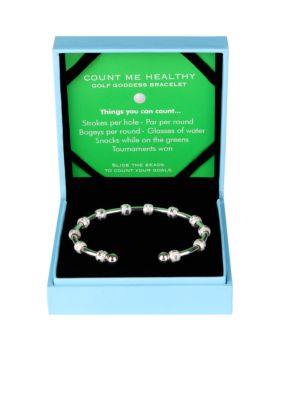 Chelsea Charles Count Me Healthy Golf Goddess Silver Bracelet