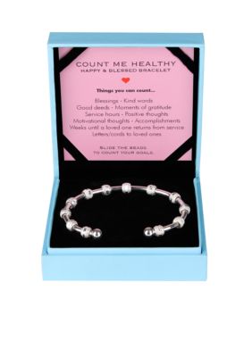 Chelsea Charles Count Me Healthy Happy and Blessed Silver Bracelet