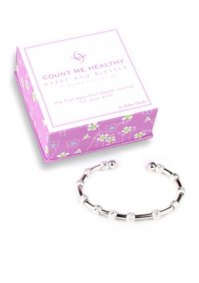 Chelsea Charles Count Me Healthy Happy and Blessed Silver Bracelet