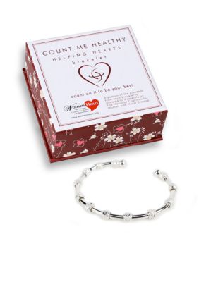 Chelsea Charles Count Me Healthy Helping Hearts Silver Bracelet