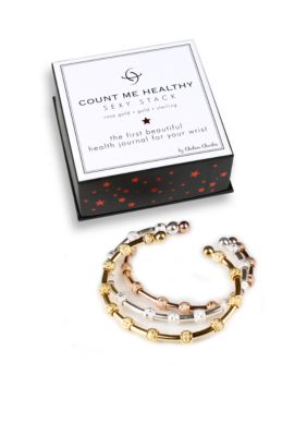 Chelsea Charles Count Me Healthy 'Sexy Stack' of Three: Gold, Rose Gold and Sterling Bracelets