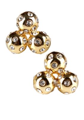 Chelsea Charles Crystal Cluster Studs - Gold