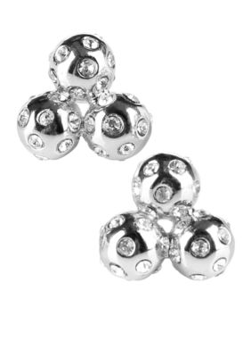 Chelsea Charles Silver Crystal Cluster Studs