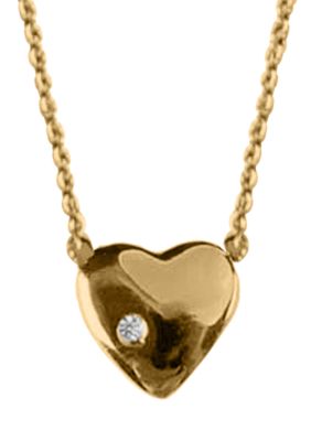 Chelsea Charles Petite Gold Heart Necklace with Diamond