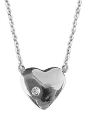 Chelsea Charles Petite Heart Sterling Necklace with Diamond