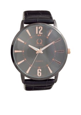 Legion Black Croc Strap Watch