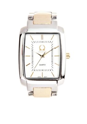 Legion Two-Tone Rectangular Link Watch