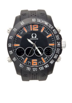 Legion Black Rubber Strap Watch