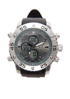 Legion Black Rubber Strap Watch
