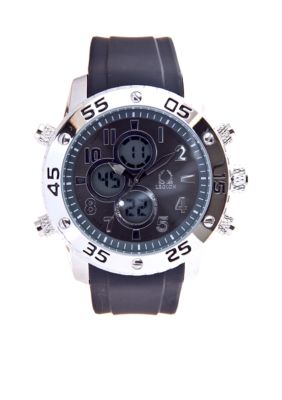 Legion Black Rubber Strap Watch