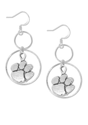 Legacy Clemson Silver Hoop Earrings