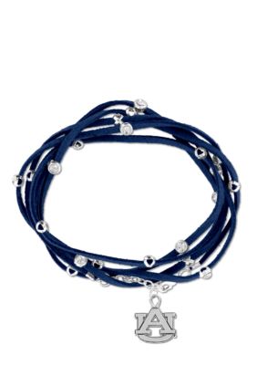 Legacy Auburn Rhinestone Suede Strap Bracelet