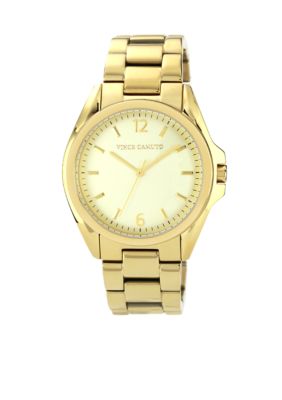 Vince Camuto Gold Tone Link Bracelet Watch