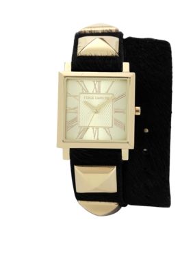 Vince Camuto Double Wrap Strap Watch with Accents 