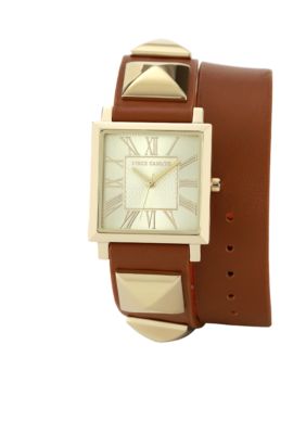 Vince Camuto Double Wrap Strap Watch with Accents 