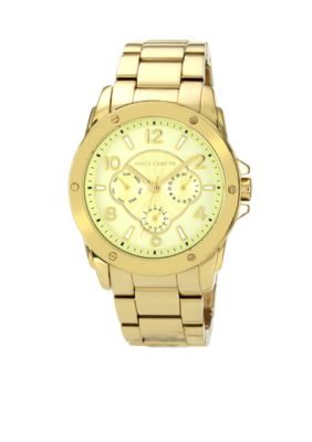 Vince Camuto Gold Tone Bracelet Watch With Sub-dial Function