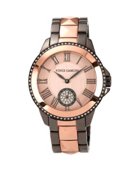 Vince Camuto Ceramic Bracelet Watch with Crystal Bezel