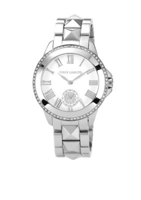 Vince Camuto Ceramic Bracelet Watch with Crystal Bezel