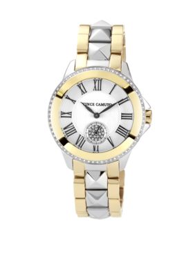 Vince Camuto Ceramic Bracelet Watch with Crystal Bezel