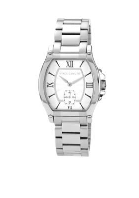 Vince Camuto Cushion Shaped Silver Tone Bracelet Watch