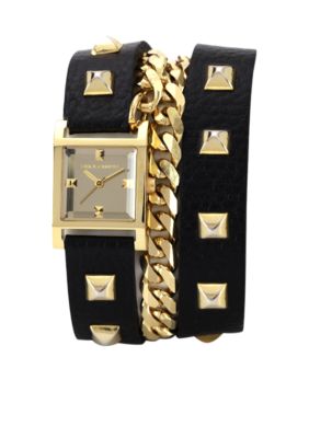 Vince Camuto Wrap-Around Strap Watch with Gold Tone Accents