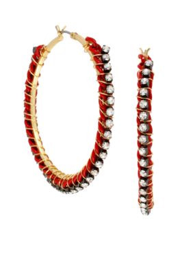 CYNTHIA Cynthia Rowley Red Wrap Hoop Earrings