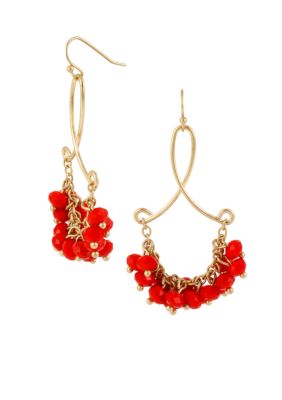 CYNTHIA Cynthia Rowley Red Cluster Drop Earrings