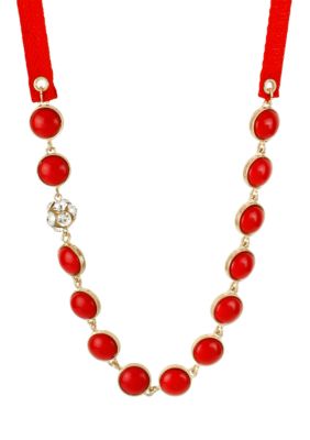 CYNTHIA Cynthia Rowley Red Bezel Necklace