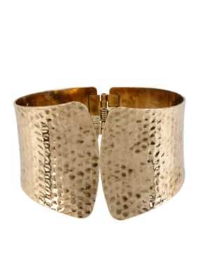 CYNTHIA Cynthia Rowley Gold Sculptural Hinged Bangle Bracelet