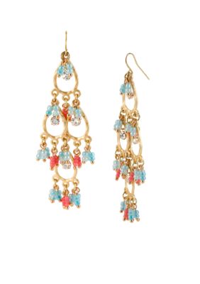 CYNTHIA Cynthia Rowley Turquoise & Pink Chandelier Earring
