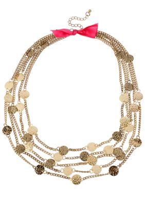CYNTHIA Cynthia Rowley Gold Disc Multi Chain Necklace