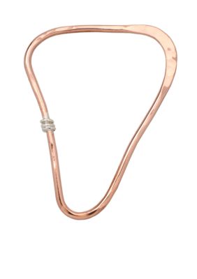 aakofii Triangle B Copper & Fine Silver Bangle