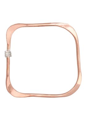 aakofii Square Copper & Fine Silver Bangle
