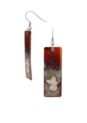 aakofii The Designer Oxidized Copper & Fine Silver Earrings