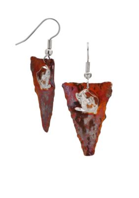 aakofii Handcrafted Oxidized Copper & Fine Silver Earrings