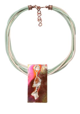 aakofii The Designer Handcrafted Fine Silver Copper & Leather Necklace