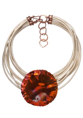 aakofii Handcrafted Copper & Leather Necklace