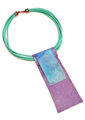 aakofii Handcrafted Copper Patina & Leather Necklace