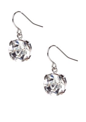 ABS by Allen Schwartz Clear Single Stone Earrings