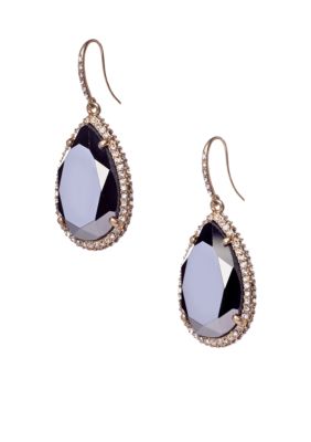 ABS by Allen Schwartz Pave Teardrop Stone Earrings