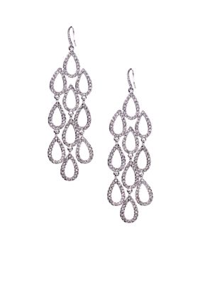 ABS by Allen Schwartz Large Crystal Chandelier Earrings