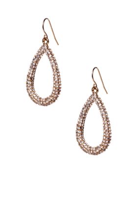 ABS by Allen Schwartz Small Pave Teardrop Earrings