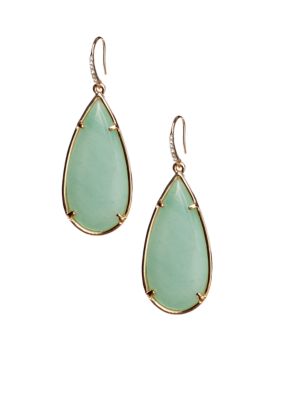 ABS by Allen Schwartz Green Color Teardrop Earrings