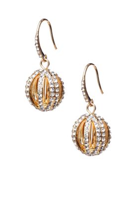 ABS by Allen Schwartz Pave Ball Drop Earrings